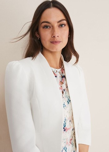 Phase Eight Isabella Bow Jackets White Australia | QC9036478